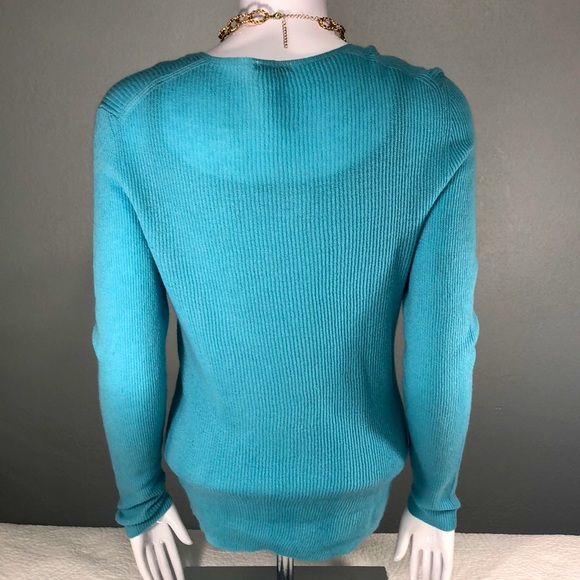 Malo Turquoise 100% Cashmere Women Sweater Cardigan Set - Picture 3 of 7